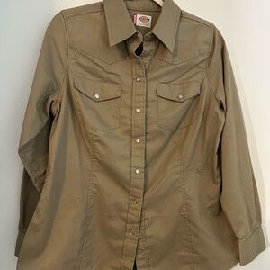 Dickies Khaki Long Sleeve Shirt